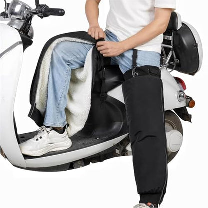 GREUS Winter Motocycle Leg Warmers, Waterproof Warm Fleece Lining Scooter Cycling Knee Protector Covers, Reflective Stripe - color: 28in (Full Coverage)