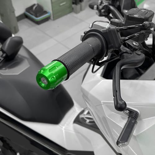 Motorcycle Bar Ends Plug,CNC Handlebar bar Ends Plugs For Ninja400 Ninja500/1000/400R/250/1000SX ZX6R Z650 Z900 Z400 ZX14R ZX10R ZX600 ZX636 ZX4RR ZX4R ER-6n ER-6f GSXR600 750 1000 and other models - color: Green