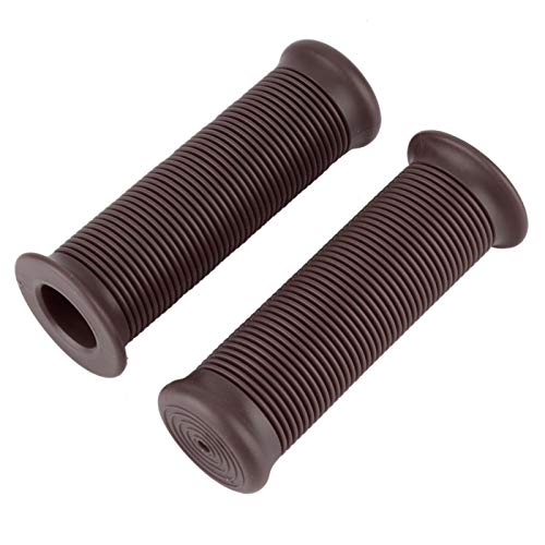 Aramox Motorcycle Handlebar Grips 1 Inch (25mm) Pair Universal Vintage TPU Handle Grips for Motorcycles (Dark Brown) - color: Dark Brown