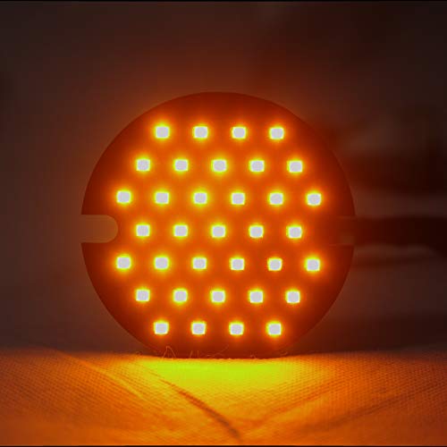 Eagle Lights 3.25 3-1/4 Inch Flat Style Front LED Turn Signals Compatible With Harley Davidson Motorcycles (Add Clear Lenses) - size: Horizon Beam Front Yellow with Clear Lenses