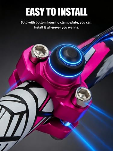 JFG RACING Dirt Bike Engine Stop Start Kill Switch Button CNC with Mounting Backplate Universal for Dirt Pit Bike MX Motocross Supermoto Racing ATV Quad KAYO-Pink - color: Pink, size: Medium