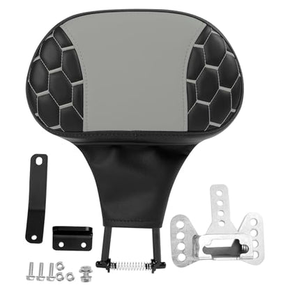 C.C. RIDER Driver Rider Backrest Fit for Harley Touring Road King Street Glide Road Glide Electra Glide and Tri Glide Models 2009-2023 2009-2023 - color: Rider Backrest 23#Black+Grey