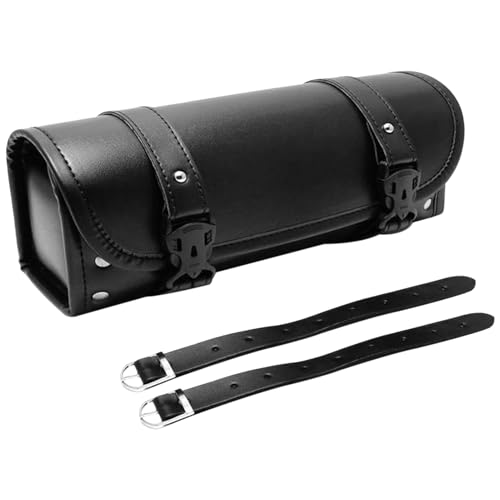 Shkalacar Universal Motorcycle Tool Bag, Fork Bag Saddlebag with Adjustable Straps, Compatible with Honda Kawasaki Suzuki Yamaha - color: Black