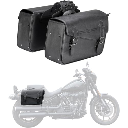 KEMIMOTO Quick Release Motorcycle Saddlebags Throw Over PU Leather Saddle Bags 36L Luggage Bag Fit for Sportster Softail Dyna V-star Shadow Road King 883 1200 Low Rider S Cruiser Vulcan Rebel
