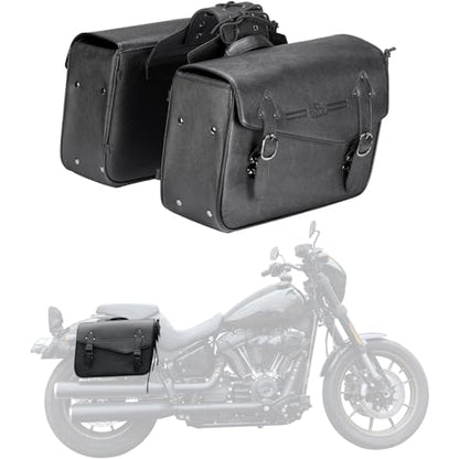 KEMIMOTO Quick Release Motorcycle Saddlebags Throw Over PU Leather Saddle Bags 36L Luggage Bag Fit for Sportster Softail Dyna V-star Shadow Road King 883 1200 Low Rider S Cruiser Vulcan Rebel
