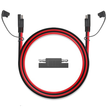 FXC 12AWG SAE to SAE Extension Cable Quick Disconnect SAE Connector with Dust Cap for Automotive RV Motorcycle Solar Panel SAE Plug Battery Charging Cable(6.6FT 12 Gauge) - size: 6.6FT