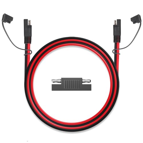 FXC 12AWG SAE to SAE Extension Cable Quick Disconnect SAE Connector with Dust Cap for Automotive RV Motorcycle Solar Panel SAE Plug Battery Charging Cable(6.6FT 12 Gauge) - size: 6.6FT