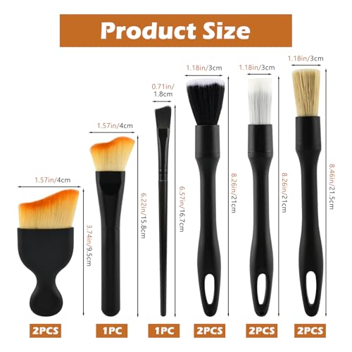 10 Pcs Car Detailing Brush Set, Ultra Soft No Scratch Detail Brushes with Ergonomic Handles, Multi Purpose Auto Cleaning Kit for Vents Dashboard Leather Seats Wheels Tires and Trim