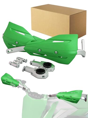 JFG RACING Dirt Bike Handguards,Universal 7/8" 22mm and 1 1/8" 28mm Handlebar Motorcycle Hand Guards for KLX KXF KX 110 230 250 450 Dirtbike Motocross Supermoto ATV Scooter Enduro Ebike-Green - color: green