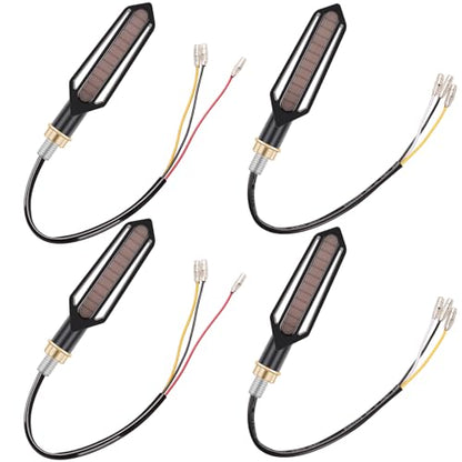 Kinstecks 4PCS Motorcycle Indicators Flowing Turn Signal Lights Motorbike Turning Indicators Daytime Running Lights Brake Lights 12V for Motorcycle Motorbike LED Amber White Red
