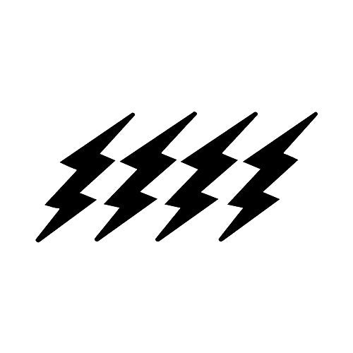 StickerDad Lightning Bolts Pack of 4 for Helmet, Windows, Walls, Bumpers, Laptop, Lockers (Black, 3 Inches) - color: Black