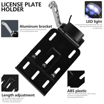 Rear Side License Plate Bracket Holder with LED Light for Harley Sportster XL883, XL1200, Dyna Low Rider FXDLS, Street Bob FXDB 2004-2020 Chrome - color: Style A-Chrome