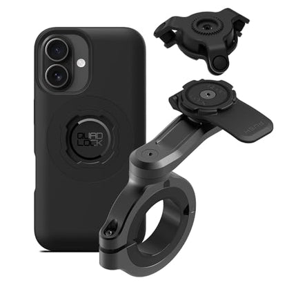 Quad Lock Motorcycle Handlebar Phone Mount PRO - Large with Vibration Dampener and MAG Phone Case for iPhone 16 - size: iPhone 16