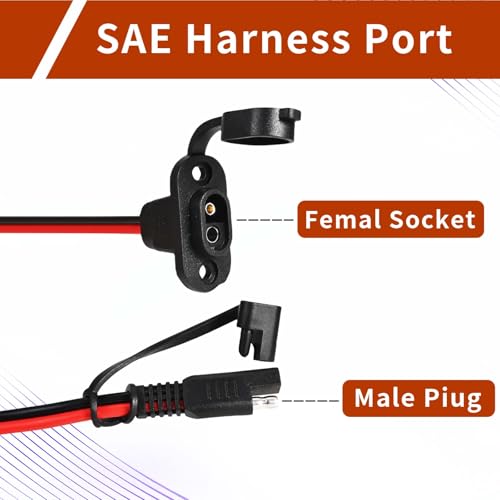 2-Pack SAE Quick Connect Harness ，1FT 12AWG Waterproof SAE Extension Cord Connector Plug ，for Automotive/Solar/Battery Chargers - size: 2-Pack/Rectangle