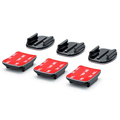 Helmet Adhesive Sticky Mounts Curved Attachment Flat 3M Mount Compatible with GoPro Hero 13 12 11 10 Max 9 8 7 6 5 4 Session DJI Osmo Action Cameras (6 Packs) - color: 6 Packs