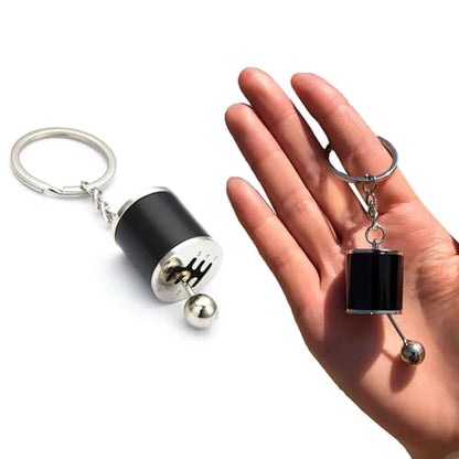 Car Parts Model Key Chains, Car Lovers Key Chain Set, Metal Car Parts Keyring, Universal Shifter Keychain for Car Lovers (K2-Black), 3.94*0.43inches - color: K2-black