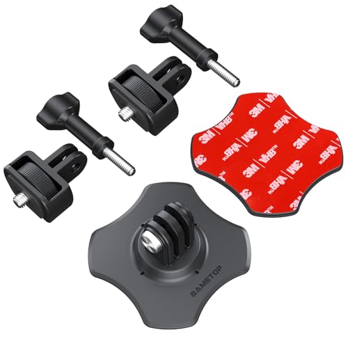 Flexible Adhesive Mount 3M Sticky Helmet Attachment Compatible with GoPro Hero 13 12 11 10 Max 9 8 7 6 Session Insta360 X5 X4 X3 X2 ONE DJI Osmo AKASO Action Cameras (2 Packs)
