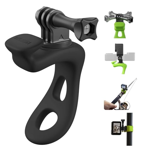 TELESIN Camera Flexible Mount 360 Strap Mount Wrap Band for DJI Action 6 5 Pro 4/3 Go Pro Mission 1 PRO Hero13/12 AKASO/Insta360 Bike Motorcycle Handlebar Roll Bar Tube Clip Holder Attach Accessories - color: Black
