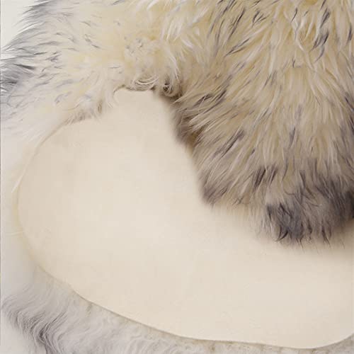 Real Genuine Sheepskin Rug Natural Fur Rug Sheep Skin Rugs Grey Full Sheepskin Rugs Authentic Sheep Skin Throw Lambskin Seat Covers for Chairs Wool Seat Pad Cushion (2.3X3.28 ft) - color: Blue-tipped