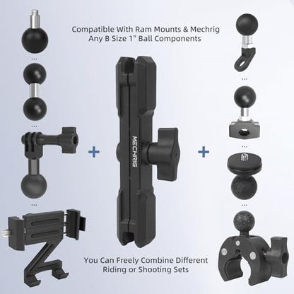 Double Socket Arm,Extension Arm Compatible with RAM Mounts Any B Size 1" Ball Head Components & Bike Motorcycle Car Phone Mount Holder with 1'' Ball Adapter, Aluminum Alloy Long 5.9", 75003 - size: Large socket arm