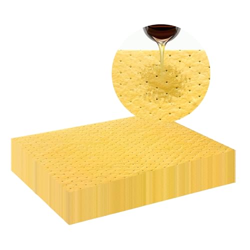30 PCS Oil Absorbent Pads, 20" x 15" Weight Dimpled Pad Polypropylene Mat for Oil & Fluid, Universal Water Absorbent Mat Spill Control Supplies for Automotive Workshop - color: 20" x 15", Yellow, size: 30 PCS