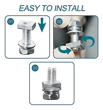 12 PCS Bolts and Nuts Kit, Motorcycle Battery Bolts and Nuts, M6x16MM Motorcycle Battery Screw and Nut, Battery Terminal Bolts and Nuts Carbon Steel - size: M6x16MM (12PCS)