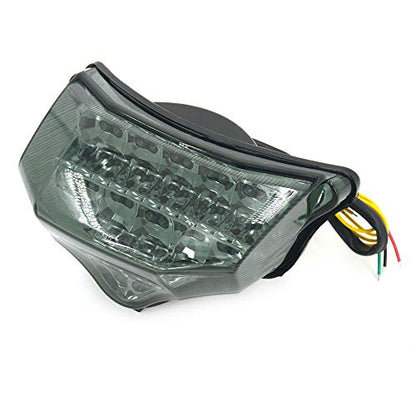 MZS Motorcycle Tail Light LED Integrated Turn Signal Blinker Smoke Compatible with FZ6 FZ-6 FAZER FZ600 2004 2005 2006 2007 2008 2009 - size: FZ6/FZ600