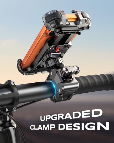 Zewdov 2026 Motorcycle Phone Mount Holder with Quick Install Clamp, Strong Grip & Anti-Drop Bike Phone Holder for Bicycle/ATV/Scooter Handlebar, 1S Security Lock Fits for iPhone/Samsung 4.7-6.8" - style: Without Vibration Dampener