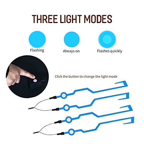 Motorcycle Helmet Light Kit,Waterproof 3 Mode LED Light Night Riding Signal Helmet Light for Motorcycle Bike Helmet,Blue - color: Blue