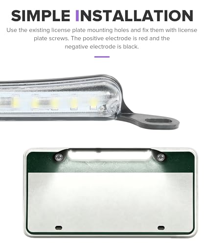 LED License Plate Light,Car Accessories 12V DC Ultra Bright Tag Lights,Automotive License Plate Light Assemblies,Compatible with 12V DC Systems in Trucks,SUVs,Trailers, RVs,Motorcycles,ATVs