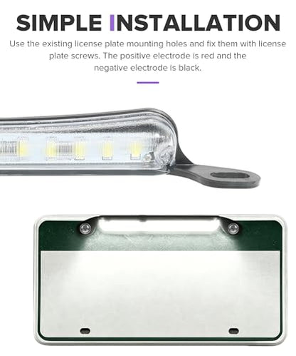 LED License Plate Light,Car Accessories 12V DC Ultra Bright Tag Lights,Automotive License Plate Light Assemblies,Compatible with 12V DC Systems in Trucks,SUVs,Trailers, RVs,Motorcycles,ATVs