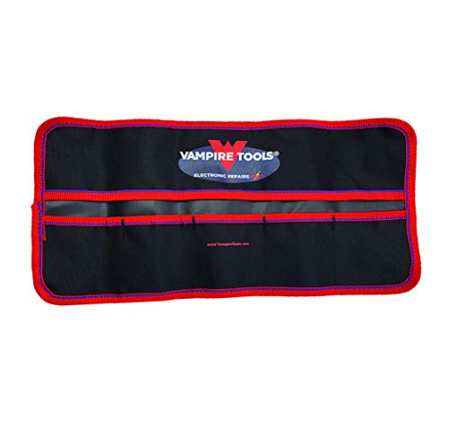 VAMPLIERS 8-Inch Mini Tool Roll Up Organizer Pouch, 5 Pockets. Secure Storage for Small Pliers, Wrenches, and Various Other Small Electronic/Hand Tools. Water Resistant Lining.