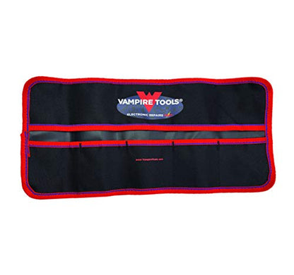 VAMPLIERS 8-Inch Mini Tool Roll Up Organizer Pouch, 5 Pockets. Secure Storage for Small Pliers, Wrenches, and Various Other Small Electronic/Hand Tools. Water Resistant Lining.