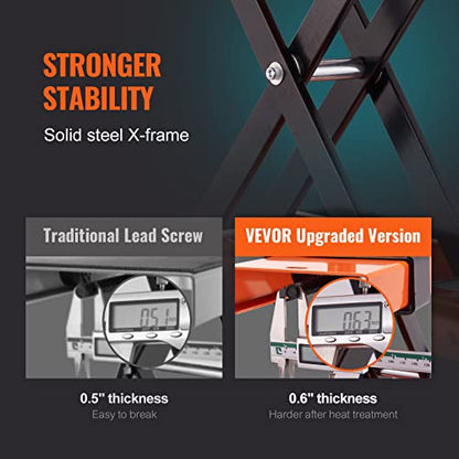 VEVOR Motorcycle Lift, 1100 LBS Motorcycle Center Scissor Lift Jack with Saddle & Safety Pin, Steel Motorcycle Jack Hoist Stand for Street Bikes, Cruiser Bikes, Touring Motorcycles
