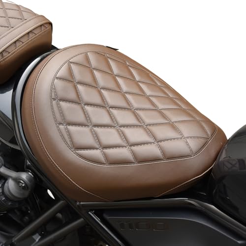 Motorcycle Rider Comfort Solo Seat Fit fot CMX1100 Rebel 1100 2021 2022 2023 2024 2025 2026, Front Driver Saddle Cushion Pillion Pad, Brown - color: Front - Brown