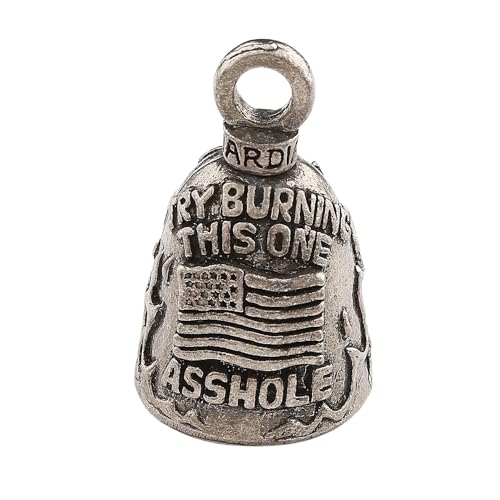 Guardian Bell Try Burning This ONE A**Hole for Harley Davidson Gremlin mod dyna fxr Motorcycle USA America Flag Old Glory Sportster Chopper Goldwing Fat boy Low Road Sport Street - color: Try Burning This One A**hole