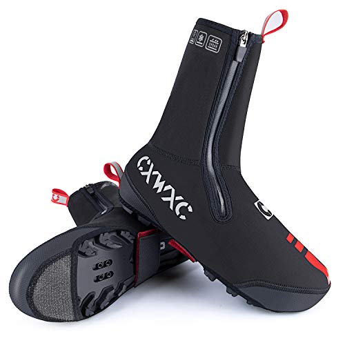 CXWXC Cycling Shoe Covers Neoprene Waterproof,Winter Thermal Warm Full Bicycle Overshoes for Men Women,Road Mountain Bike Booties - size: Medium, style: Mtb Shoe Covers