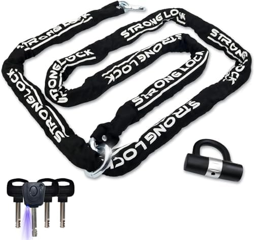 AKM Motorcycle Lock 10ft/300cmx10mm Thick Anti-Theft Heavy Duty Chain Locks with 4 Keys Security 16mm U Lock Disc Lock,Super Long Durable Bike Chain Lock for Motorcycles,Containers,Trailers - size: 10ft/300cm x 10mm Diameter Chain with Lock