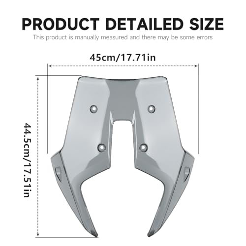 Motorcycle Windshield Deflectors for 790ADV 890 ADV Adventure 2023-2025, Front Acrylic Air Deflector Windscreen Visor Accessories for 790 890 ADV R Rally (Smoke Gray)
