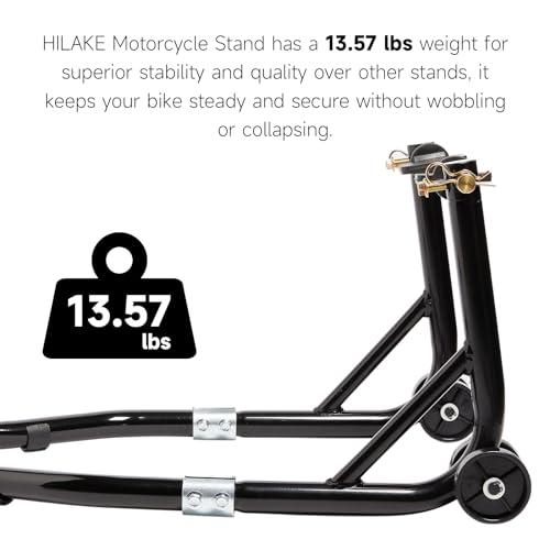 Motorcycle Stand Front Rear Wheel Lift Combo Swingarm Spool Peddock Stands for Yamaha Honda Kawasaki Suzuki U+L Black