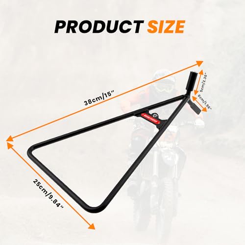 GRAND PITSTOP Heavy Duty Motorcycle Triangle Stand - Universal Paddock Stand for 80-500cc Dirt Bike Supermoto Motocross - Fits 18mm 14.5mm 11mm Axles - Steel Maintenance Lift