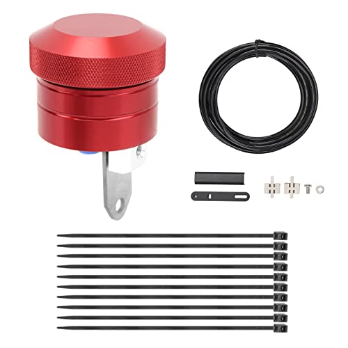 Motorcycle Chain Lubricator System Universal Chain Oiler Reservoir with Mounting Bracket and Oil Tube, Metal Manual Drip Chain Lubrication Kit Replacement for, Red - color: Red