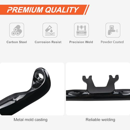 Engine Guard Flat Out Crash Bar for 2014-2025 Harley Touring Street Glide Road Glide Road King Electra Glide Ultra Models (Gloss Black w/Silver CNC) - color: Gloss Black w/Silver CNC