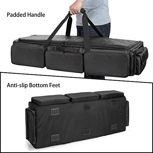 samdew Underseat Storage Bag Fit for SuperCrew Cab, Truck Under Seat Organizer with 4 Detachable Inner Dividers & Anti-slip Bottom for Full Size Trucks, Black