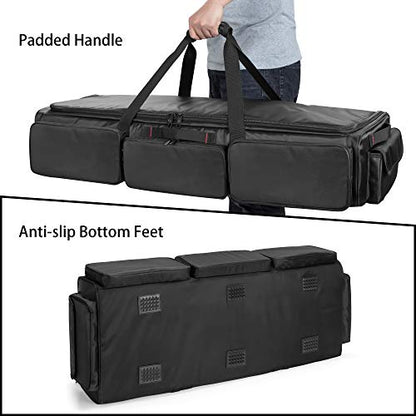 samdew Underseat Storage Bag Fit for SuperCrew Cab, Truck Under Seat Organizer with 4 Detachable Inner Dividers & Anti-slip Bottom for Full Size Trucks, Black