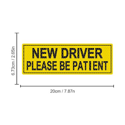 2pcs High Intensity Reflective New Driver Car Sticker Waterproof Student Driver Please Be Patient Decal for Car Window Bumper Reflective Night Safety Warning Decal (Purple) - color: Purple