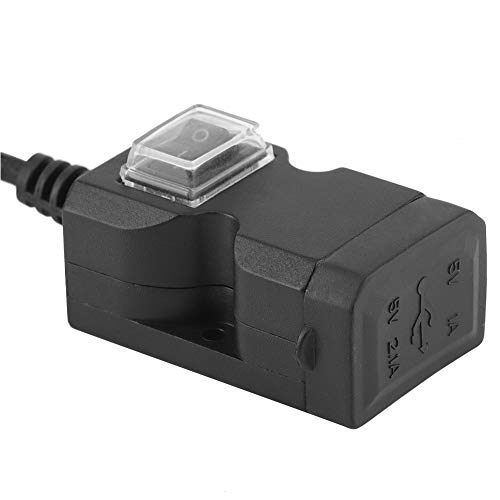 Motorbike Phone Mount, USB Port for Motorcycles, 12V Dual USB Port Motorcycle Charger Handlebar Charger 5V 1A / 2.1A Adapter Phone Power Outlet