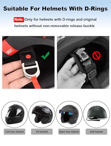 Lamborsafe Helmet Quick Release Buckle Kit, Motorcycle Helmet Chin Strap Clip for Full Face, 3/4, Half Helmets with D-Rings, Fast Release Fasteners Made by Safe Ratcheted Stainless Steel(Black) - color: Black