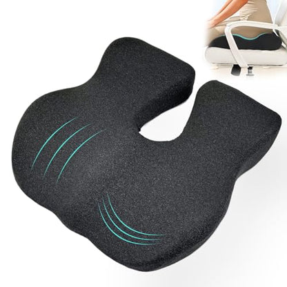 Large Seat Cushion High Density Memory Foam Cushion for Cars&Trucks Seat,Office Chairs Seat Cushion,Lumbar Support Relieve Your Tailbone Pain Sciatica & Back Pain,Washable Cover,Portable.