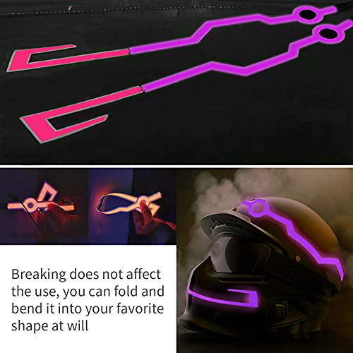 Motorcycle Helmet Light Kit,Waterproof 3 Mode LED Light Night Riding Signal Helmet Light for Motorcycle Bike Helmet,Purple - color: Purple